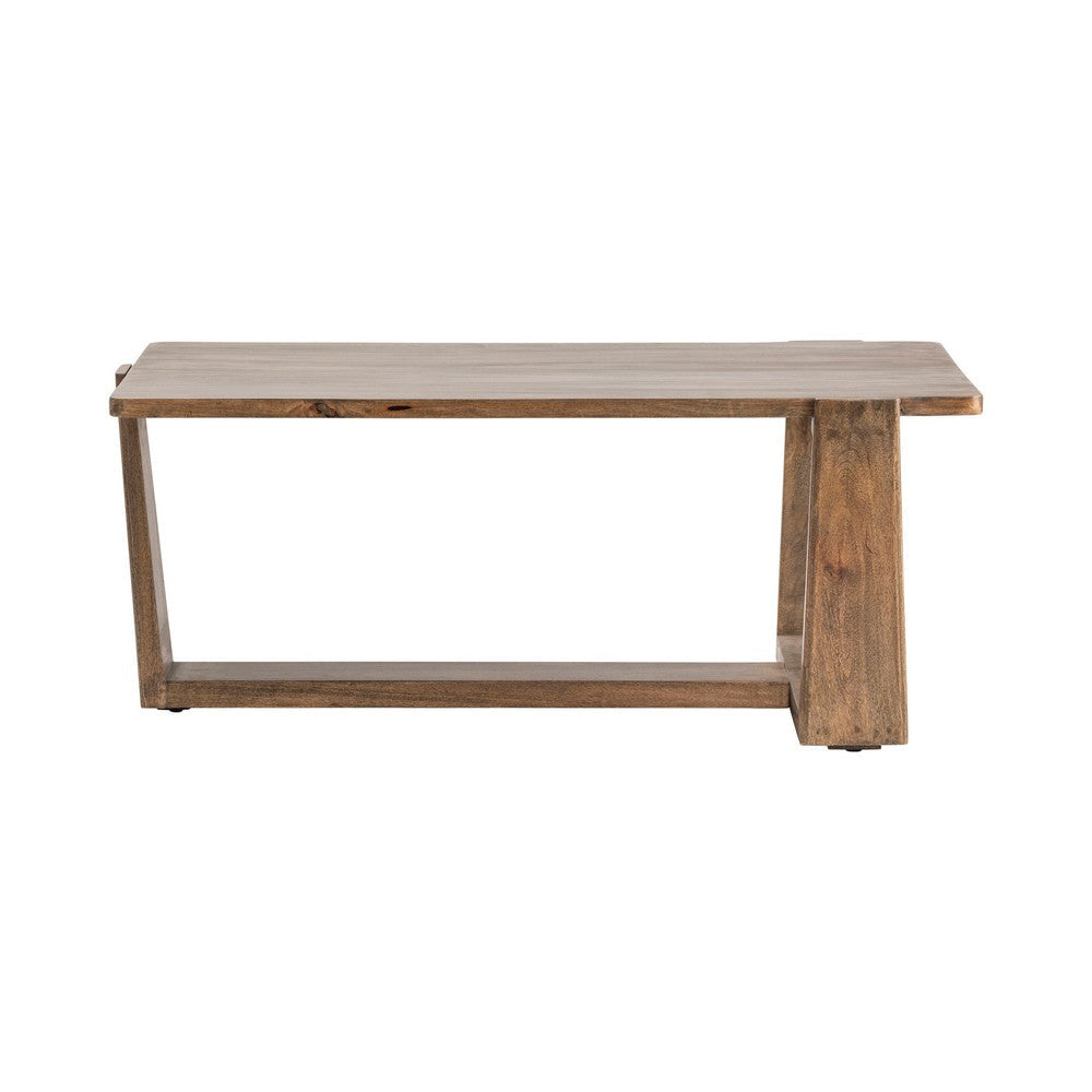 Oski Cocktail Table Rectangular T-Base Live-Edge Brown Wood 50’’ CCL-CVFNR664
