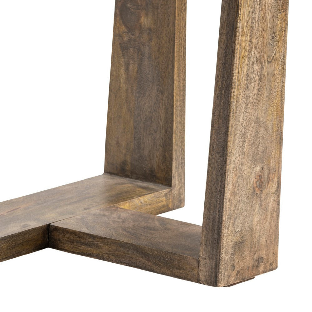 Oski Side End Table | 24’’ Square Solid Brown Acacia Wood | T Base CCL-CVFNR665