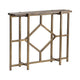 Beny Sofa Console Table | 42" Plank Top | Gold Iron Lattice Base