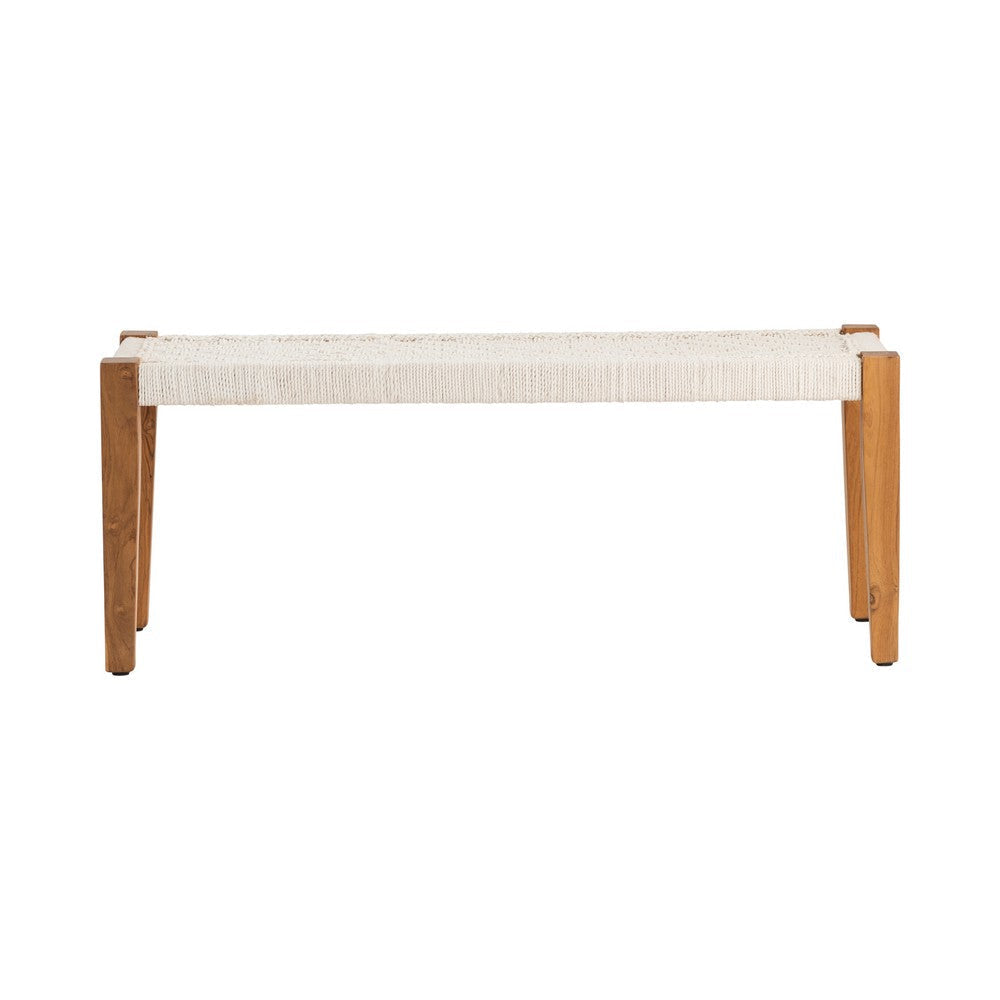 Beny Accent Bench | 46’’ Handwoven White Jute | Natural Brown Wood CCL-CVFNR695