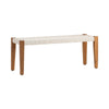 Beny Accent Bench | 46" Handwoven White Jute | Natural Brown Wood