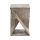 Ken Side End Table | 16’’ Square Top & Twisted Hourglass Base | Weathered Gray CCL-CVFNR708