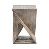 Ken Side End Table | 16’’ Square Top & Twisted Hourglass Base | Weathered Gray CCL-CVFNR708