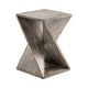 Ken Side End Table | 16" Square Top & Twisted Hourglass Base | Weathered Gray
