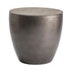 Dari Side End Table | 24" Round Top | Iron Barrel Base | Pewter Gray