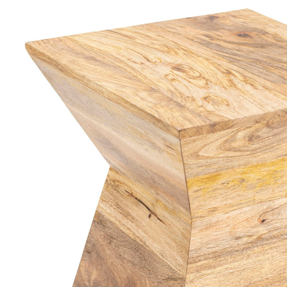 Nely Accent Table | 17’’ Square Top | Brown Faceted Hourglass Base CCL-CVFNR716
