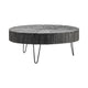 Dumy Coffee Table | 42" Round Sunburst Pattern Top | Black Legs