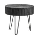 Dumy Side End Table | 24" Round Sunburst Pattern Top | Black Legs