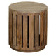 Kizi Accent Table | 22" Round Top | Brown Cut Out Slits Base
