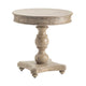 Haz Accent Table | 30" Round Top | French Carved  Platform Base | Taupe Gray
