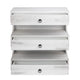 Peny 3 Drawer Side Table Chest | 2 Open Shelves | 28’’ White Wood CCL-CVFVR8306