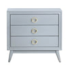Oversize Nightstand | 32’’ | 3 Drawers w Round Gold Handles | Gray Wood CCL-CVFVR8322