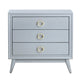 Oversize Nightstand | 32’’ | 3 Drawers w Round Gold Handles | Gray Wood CCL-CVFVR8322