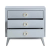 Oversize Nightstand | 32’’ | 3 Drawers w Round Gold Handles | Gray Wood CCL-CVFVR8322