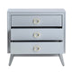 Oversize Nightstand | 32’’ | 3 Drawers w Round Gold Handles | Gray Wood CCL-CVFVR8322