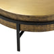 Crestview Texy Cocktail Coffee Table | 32" Brass Top | Black Metal Legs