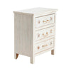 Crestview Sesy Nightstand Chest | 3 Drawers w Rope Handles | Whitewash
