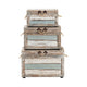 Fea Storage Trunk Set of 3 | Rope Handles | Distressed Brown & Blue Wood