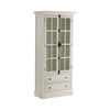 Crestview Covy Curio Cabinet | 2 Glass Doors w 2 Bottom Drawers | White