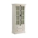 Crestview Covy Curio Cabinet | 2 Glass Doors w 2 Bottom Drawers | White