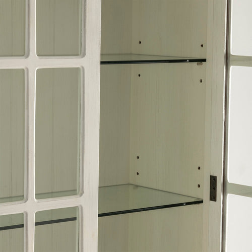Crestview Covy Curio Cabinet | 2 Glass Doors w 2 Bottom Drawers | White