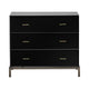 Crestview Merc Nightstand Chest | Glass | 3 Black Drawers | Brass Hardware