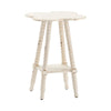 Lex Accent Side Table | 18" Clover Top | Distressed White