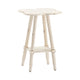 Lex Accent Side Table | 18" Clover Top | Distressed White
