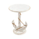 Bory Accent End Table | 21" Round Top | Anchor Shaped Wood Base | White