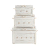 Crestview Sesy Set of 3 Trunk Chests | Coastal Coral, Rope | Whitewash