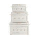 Crestview Sesy Set of 3 Trunk Chests | Coastal Coral, Rope | Whitewash