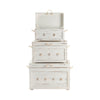 Crestview Sesy Set of 3 Trunk Chests | Coastal Coral, Rope | Whitewash