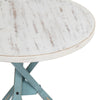 Coastal Accent Table | 24’’ Round White Top | Aqua Blue Paddle Legs CCL-CVFZR1731