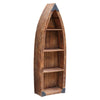 Crestview Minx Accent Bookcase w 4 Shelves | Boat Shaped | Medium Brown