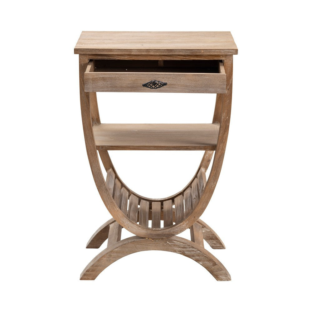 Accent Table | Slatted Rack | Brown Mango Wood U Base 20’’ CCL-CVFZR322