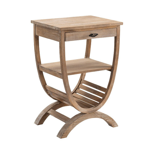 Accent Table | Slatted Rack | Brown Mango Wood U Base 20"