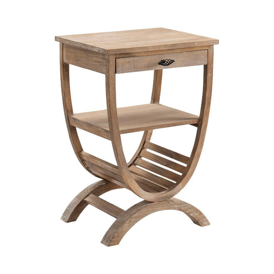 Accent Table | Slatted Rack | Brown Mango Wood U Base 20"