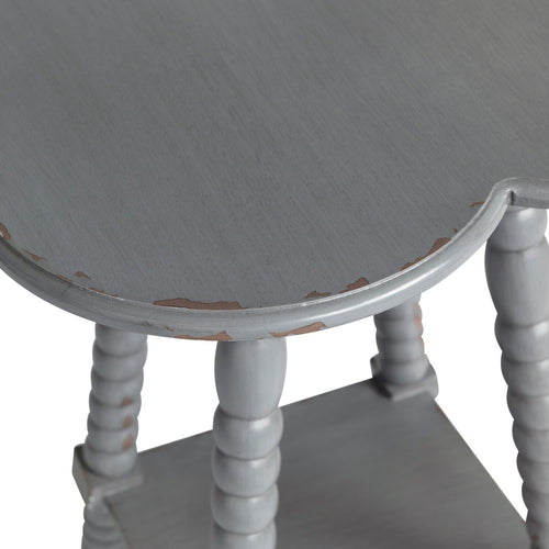 Crestview Hery Side End Table | 18" Clover Top | Spindle Legs | Gray
