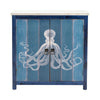 Crestview Ocy Blue Accent Cabinet | 32" White Top | 2 Octopus Motif Doors