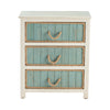 Accent Nightstand Chest | 3 Turquoise Drawers | Jute Rope Handles | White CCL-CVFZR3560