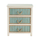 Accent Nightstand Chest | 3 Turquoise Drawers | Jute Rope Handles | White CCL-CVFZR3560