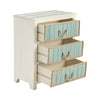 Accent Nightstand Chest | 3 Turquoise Drawers | Jute Rope Handles | White CCL-CVFZR3560