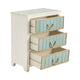 Accent Nightstand Chest | 3 Turquoise Drawers | Jute Rope Handles | White CCL-CVFZR3560
