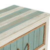 Accent Nightstand Chest | 3 Turquoise Drawers | Jute Rope Handles | White CCL-CVFZR3560