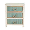Accent Nightstand Chest | 3 Turquoise Drawers | Jute Rope Handles | White CCL-CVFZR3560