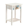 Crestview Syri Side End Table | 18" | 1 Drawer & Shelf | White