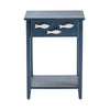 Crestview Nety Side End Table | Drawer w Fish Accent Knobs | Blue, White