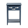 Crestview Nety Side End Table | Drawer w Fish Accent Knobs | Blue, White