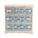 Crestview Pesy  Nightstand 3 Drawer Chest | Painted Blue Fish | Whitewash