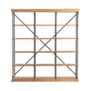 Crestview Sian Bookshelf w 5 Fixed Shelves | Open X Backing | Black Iron